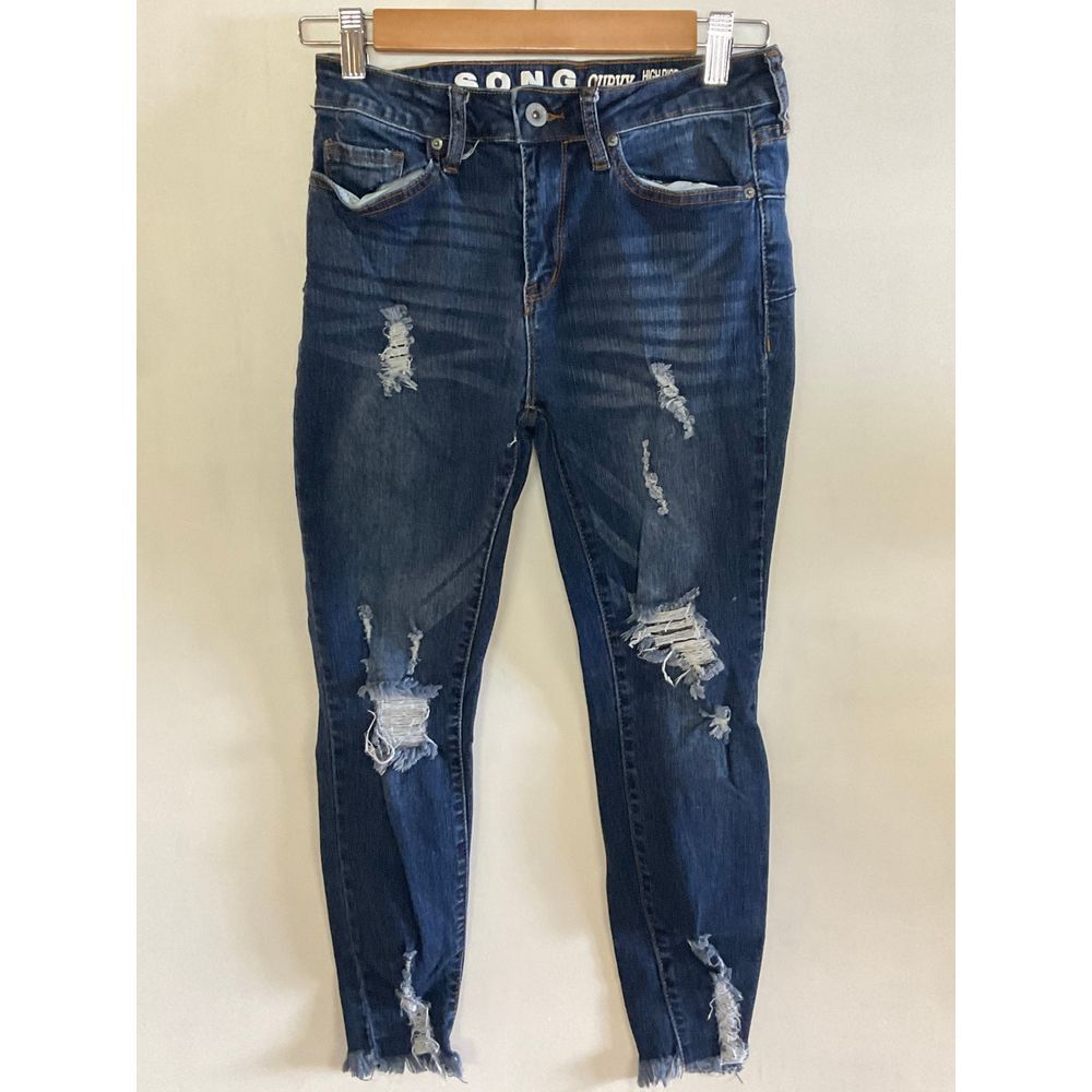 SONG Jeans Women's 3 Size 26 Waist Curvy High Rise Skinny Ankle Grazer